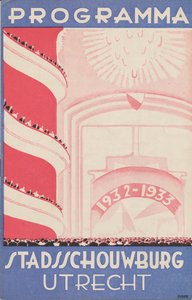 712294 Voorzijde van een programmaboekje voor het seizoen 1932-1933 in de Stadsschouwburg aan het Vredenburg te Utrecht.